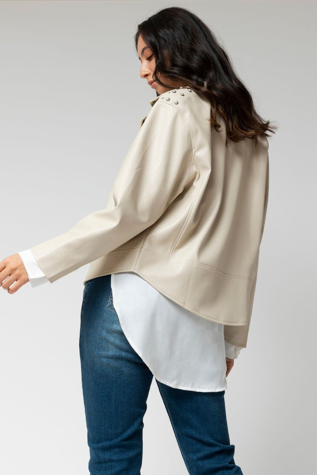 Ivory Ultra Pearl Biker Jacket - Sale