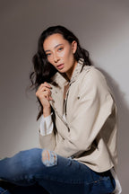 Ivory Ultra Pearl Biker Jacket - Sale