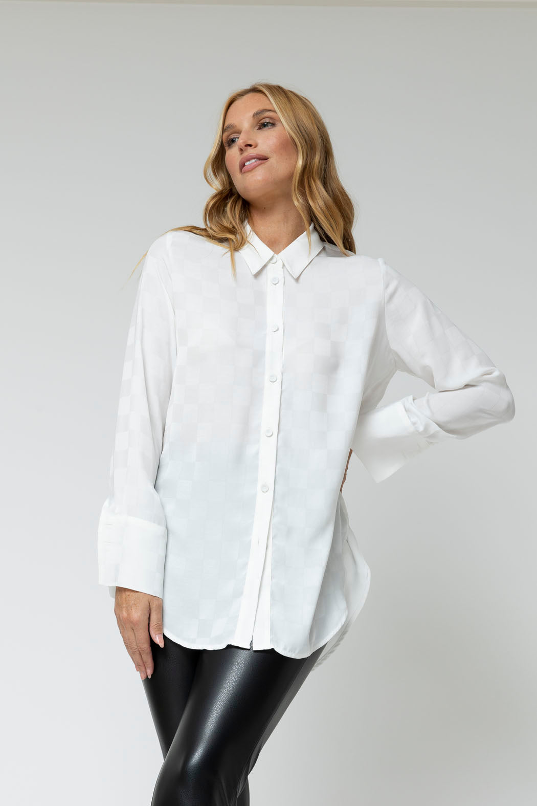 White Charlie Silky Shirt - Final Sale