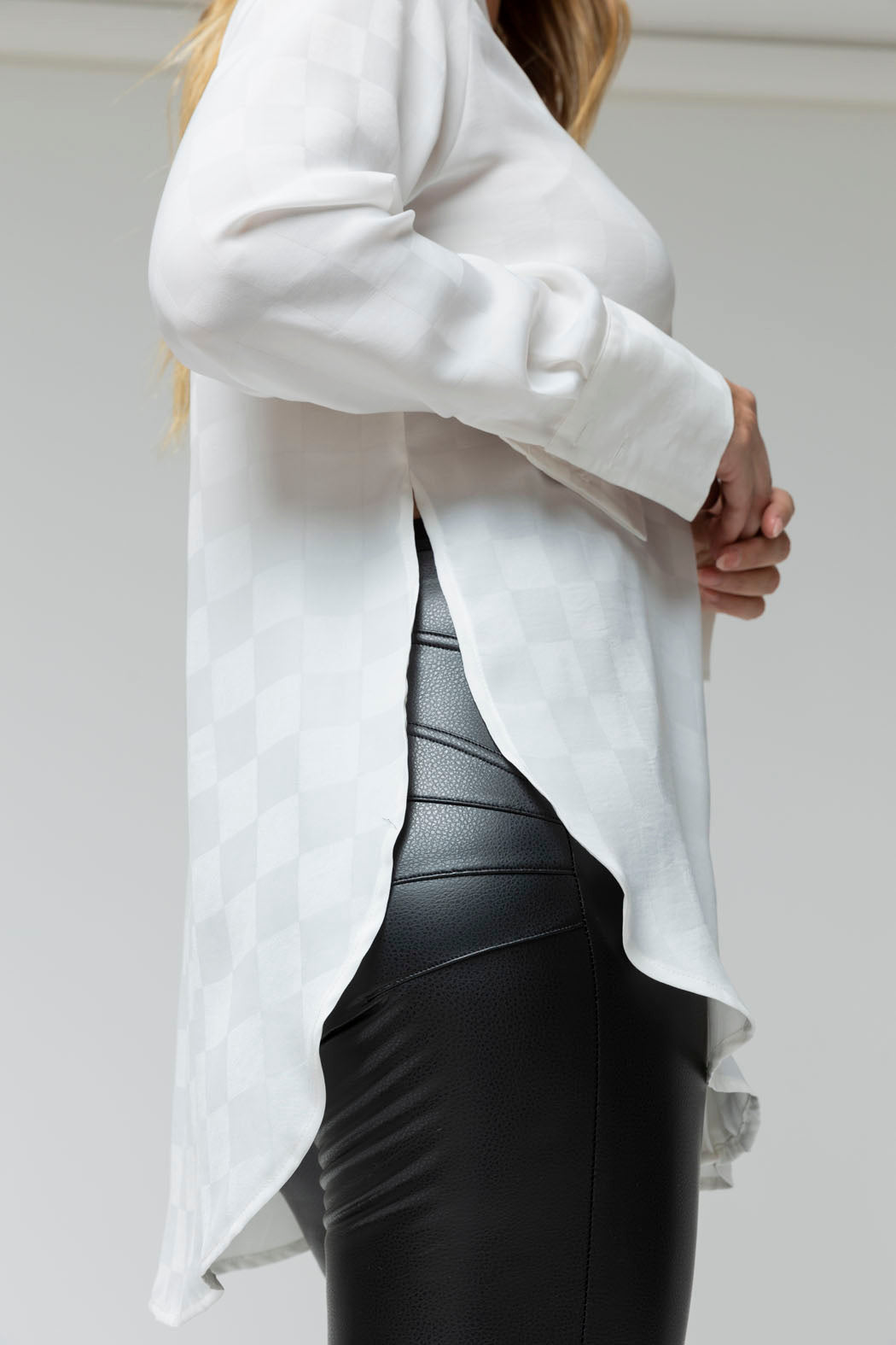 White Charlie Silky Shirt - Final Sale