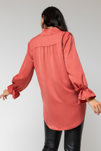 Peach Crepe Blogger Shirt - Final Sale