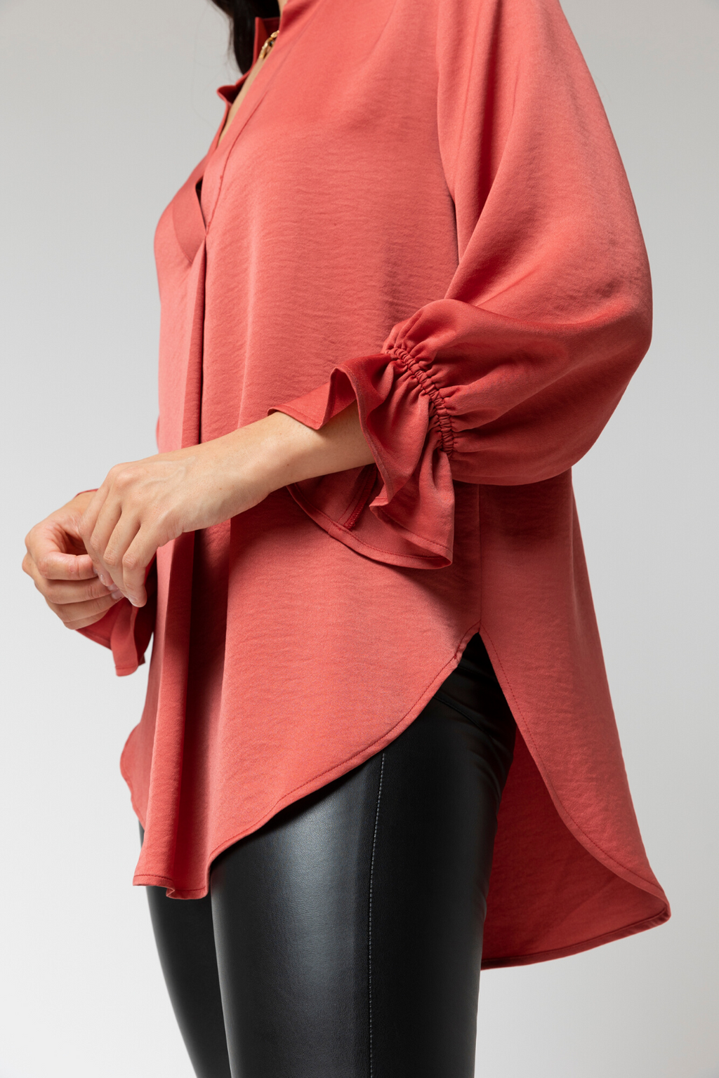 Peach Crepe Blogger Shirt - Final Sale