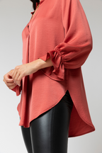 Peach Crepe Blogger Shirt - Final Sale