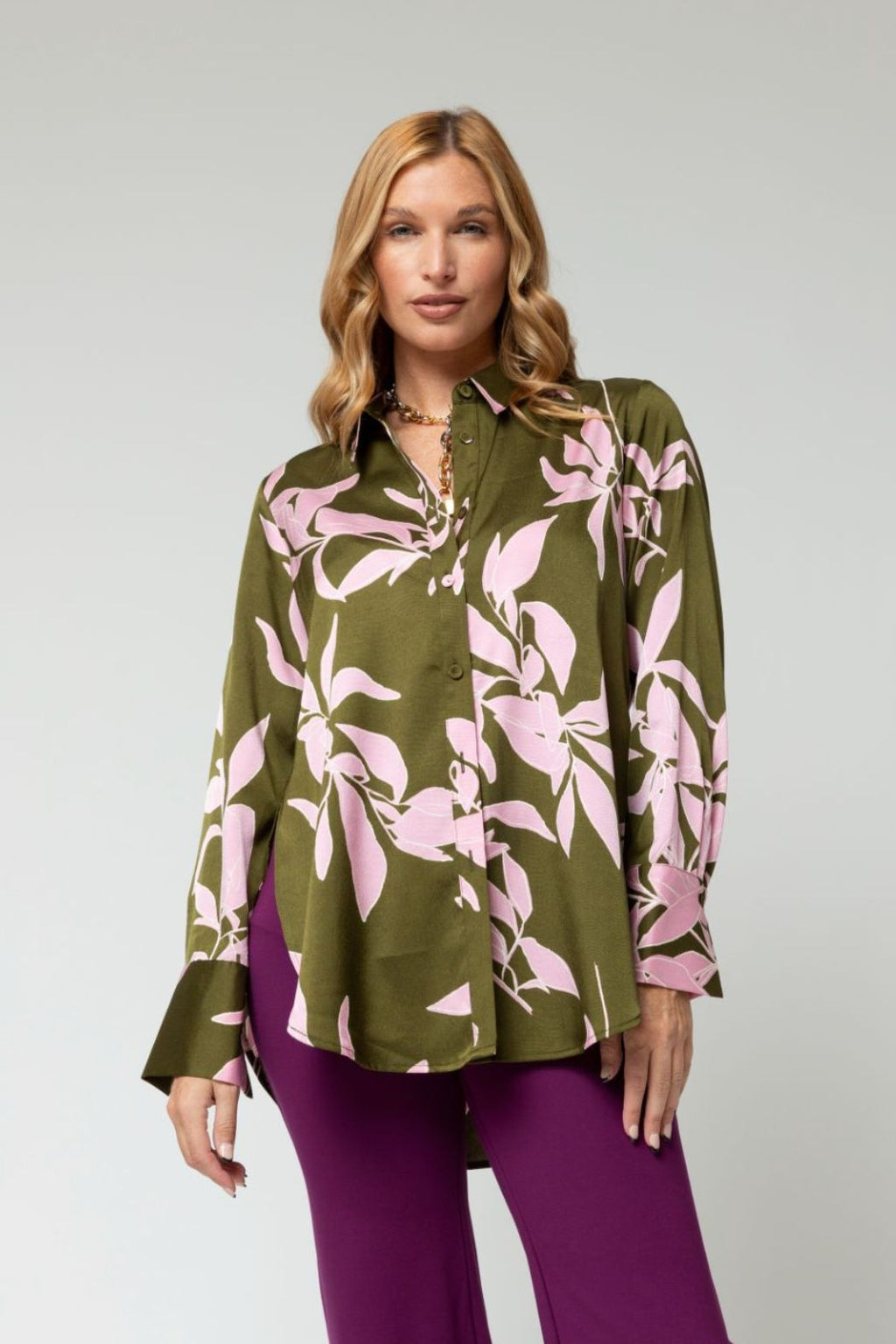 Khaki Pink Charlie Print Shirt - Sale