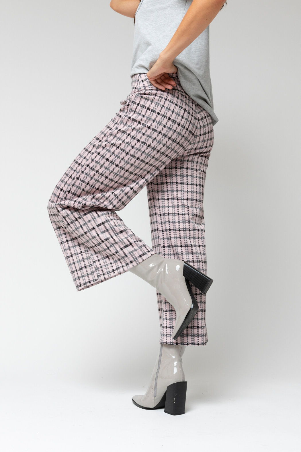 Pink Check Ponte Jet Culotte - Sale