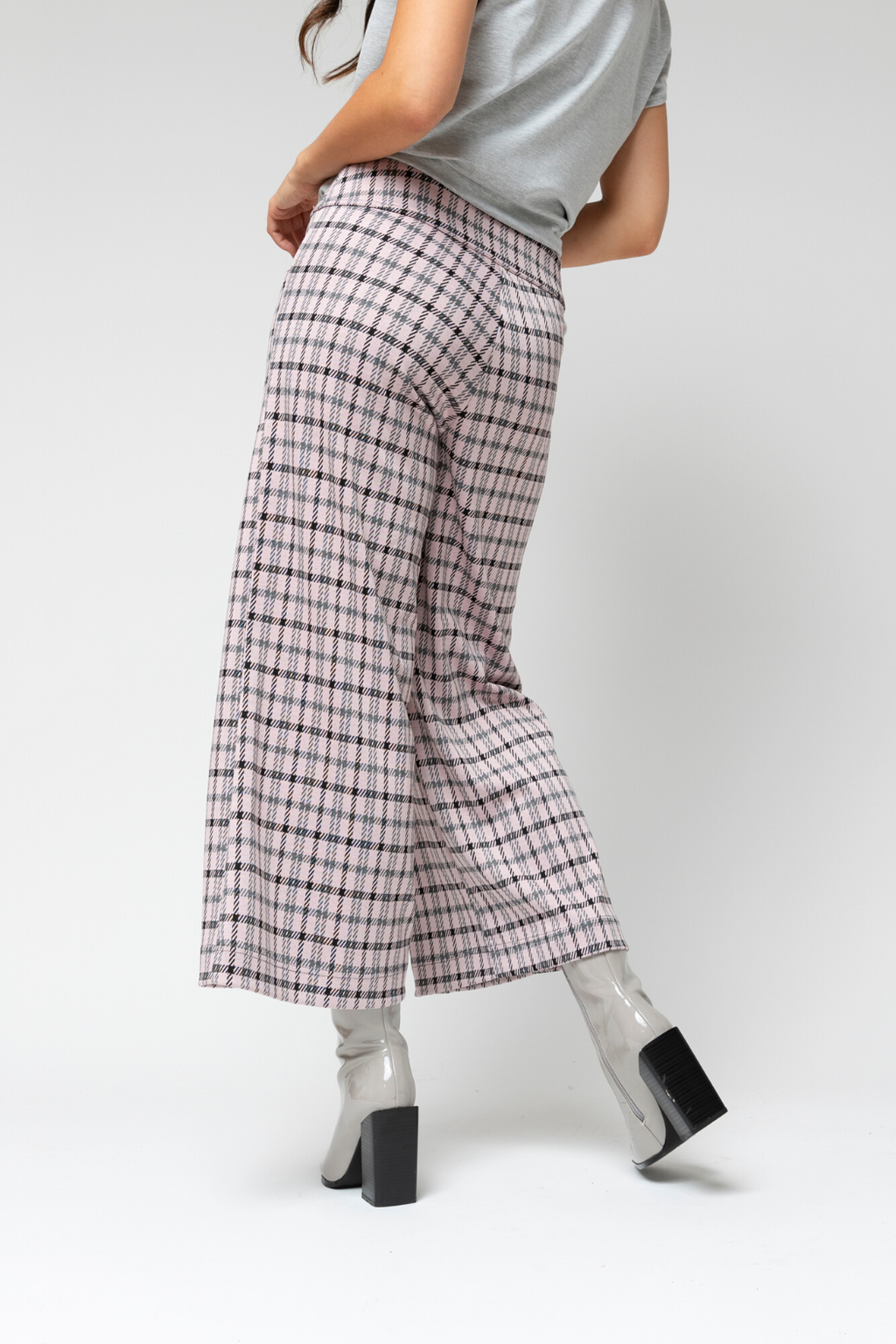 Pink Check Ponte Jet Culotte - Sale