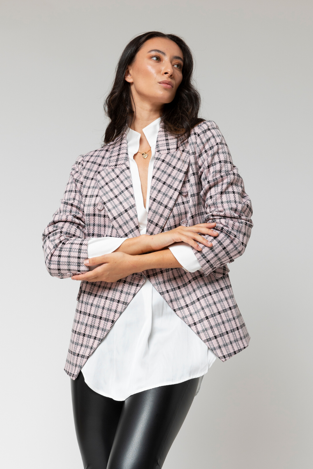 Pink Check Sisca Blazer