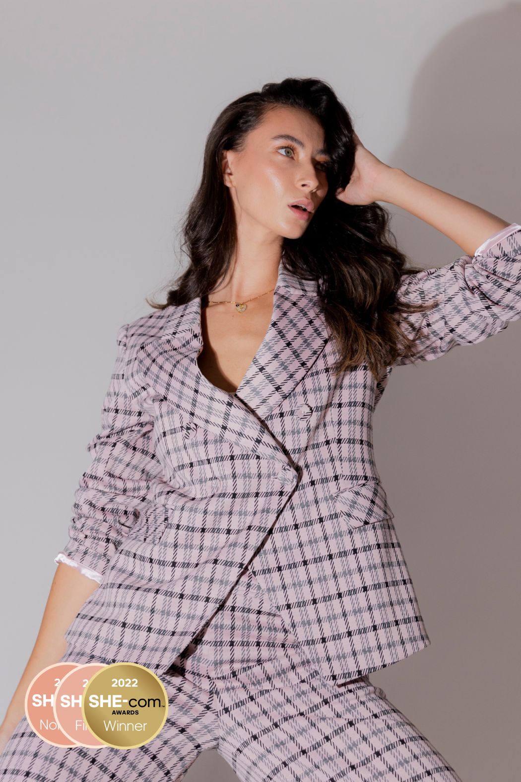 Pink Check Sisca Blazer