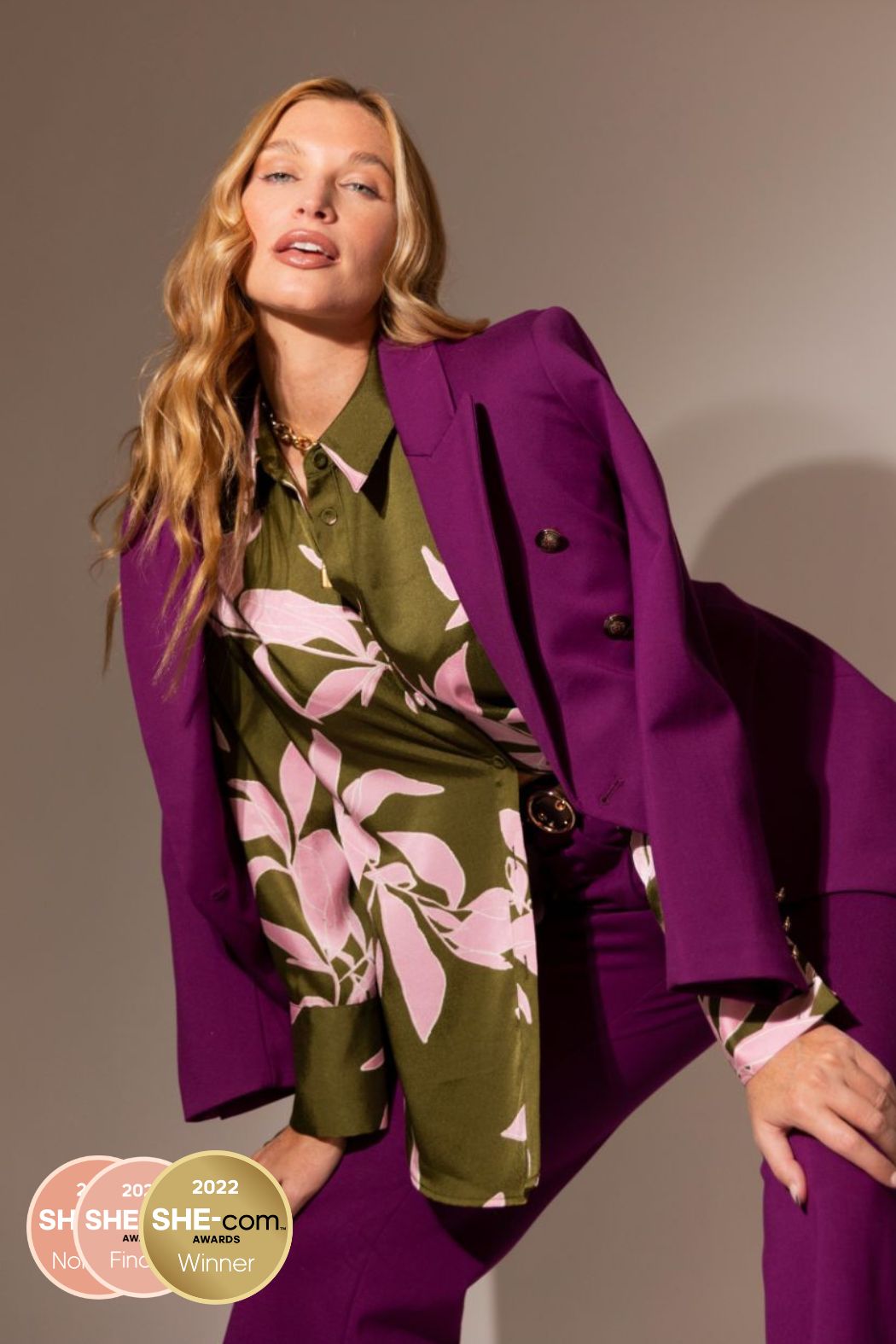 Purple Ponte Sisca Blazer