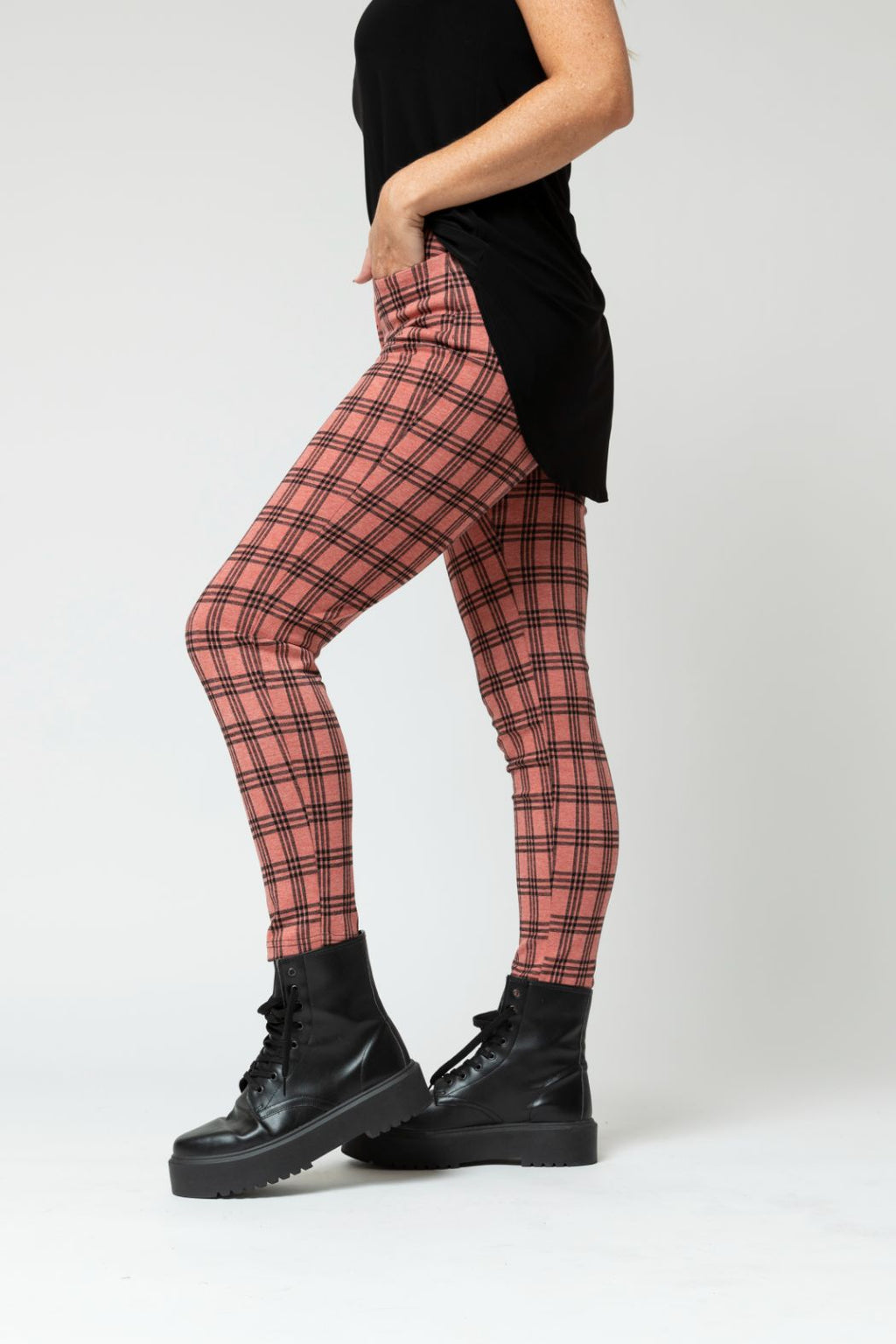 Pink Check Slim Pant - Final Sale