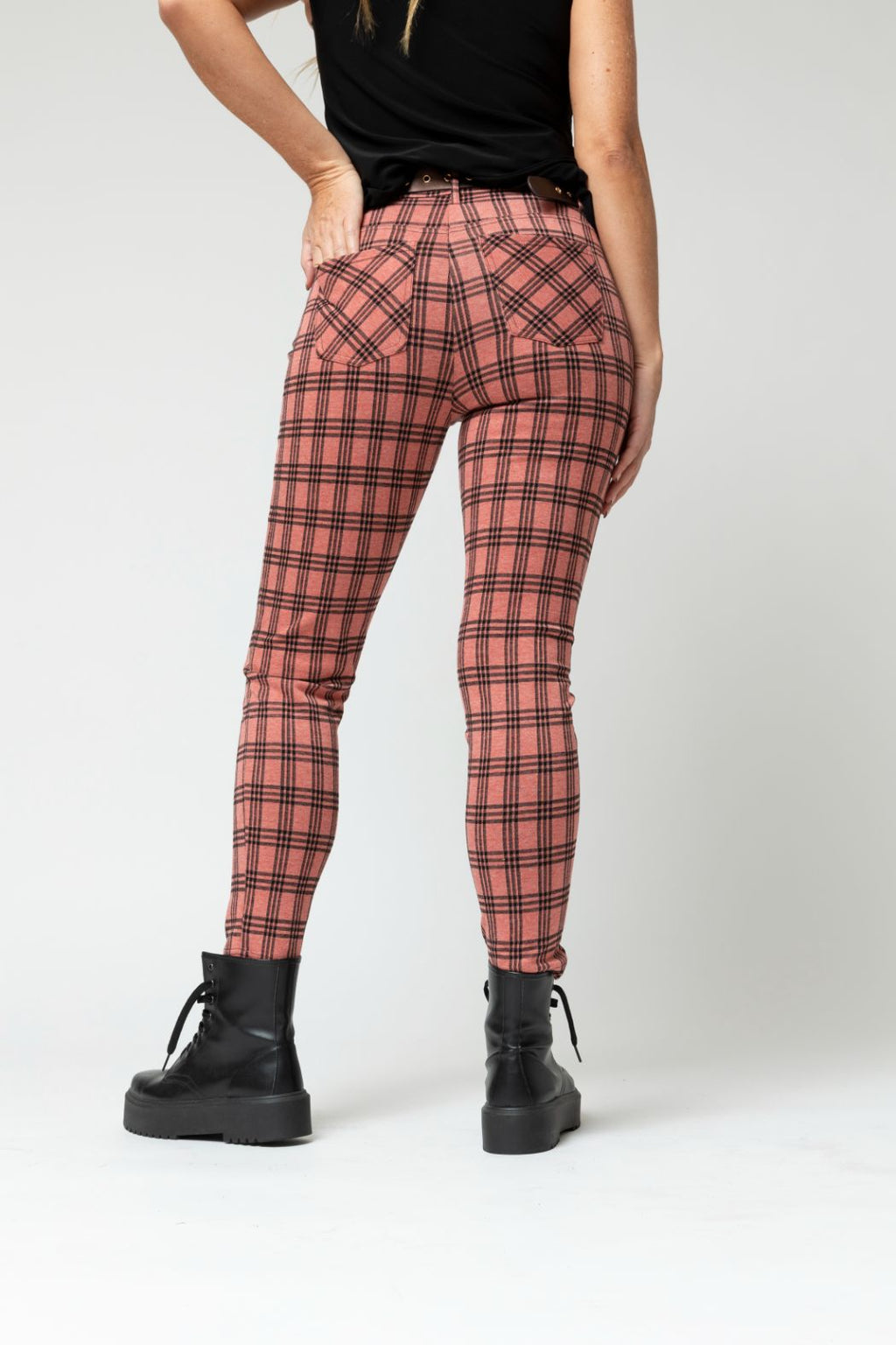 Pink Check Slim Pant - Final Sale