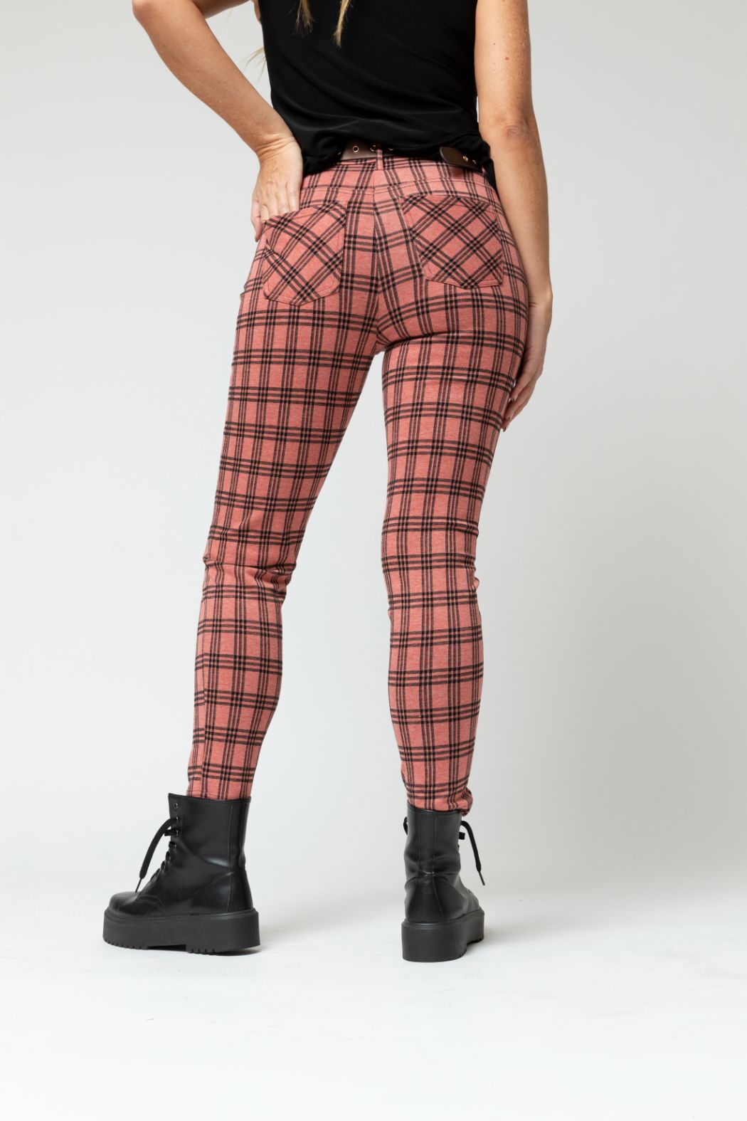 Pink Check Slim Pant - Final Sale