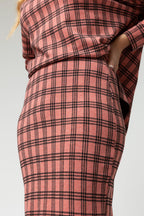 Pink Check Split Skirt - Final Sale