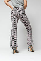 Black Pink Ponte Flare Pant - Final Sale