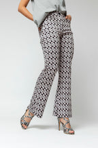 Black Pink Ponte Flare Pant - Final Sale