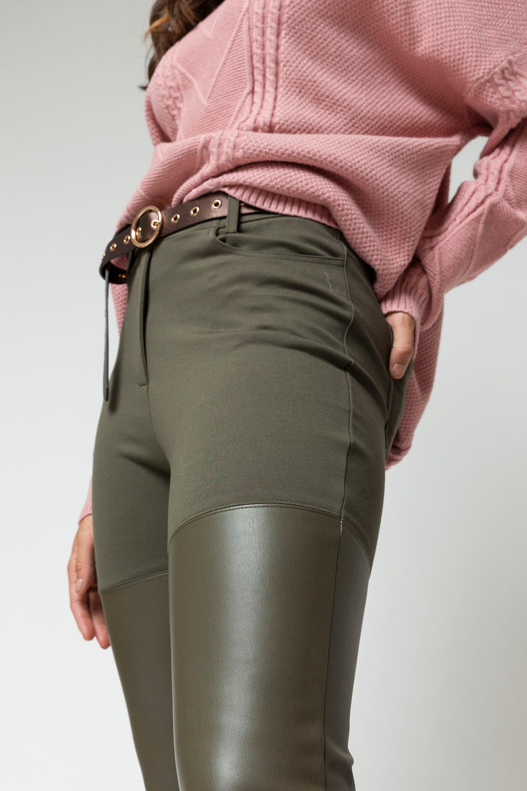 Khaki Ultra Spliced Pants - Final Sale