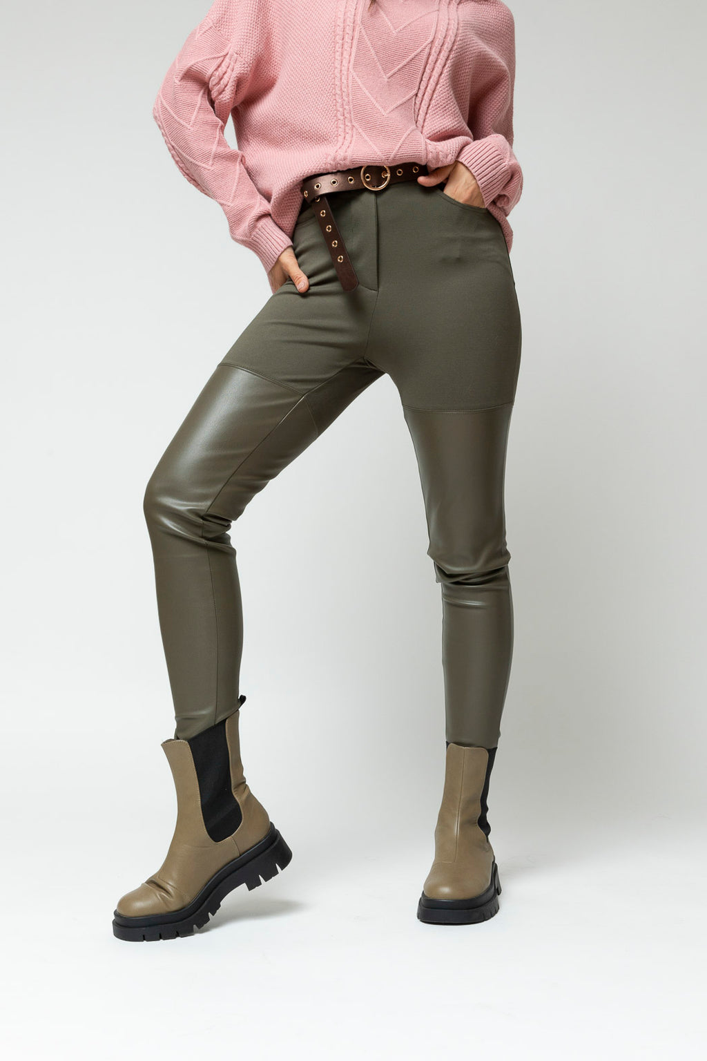 Khaki Ultra Spliced Pants - Final Sale