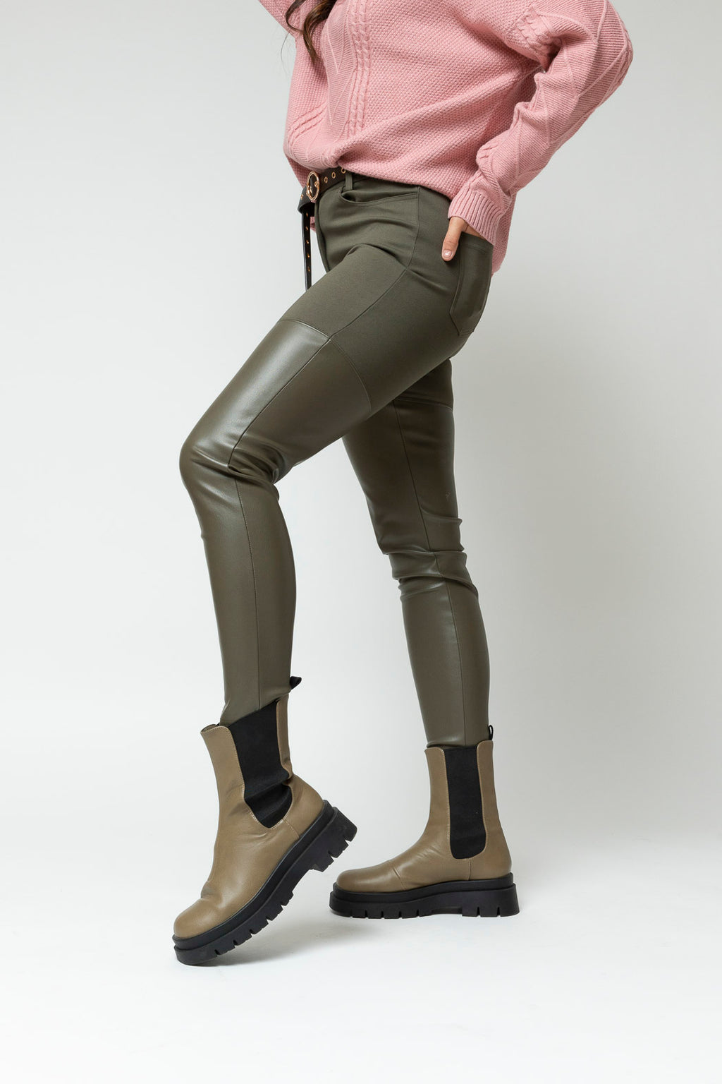 Khaki Ultra Spliced Pants - Final Sale