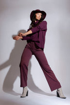 Dark Pink Star Mia Wide Pant - Final Sale