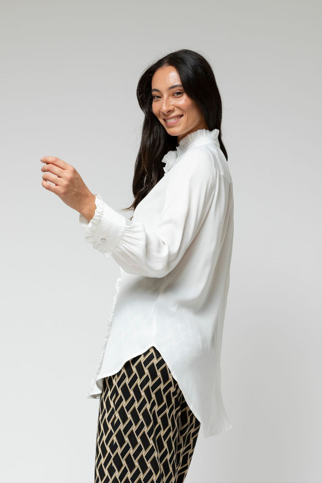 White Roma Dobby Blouse