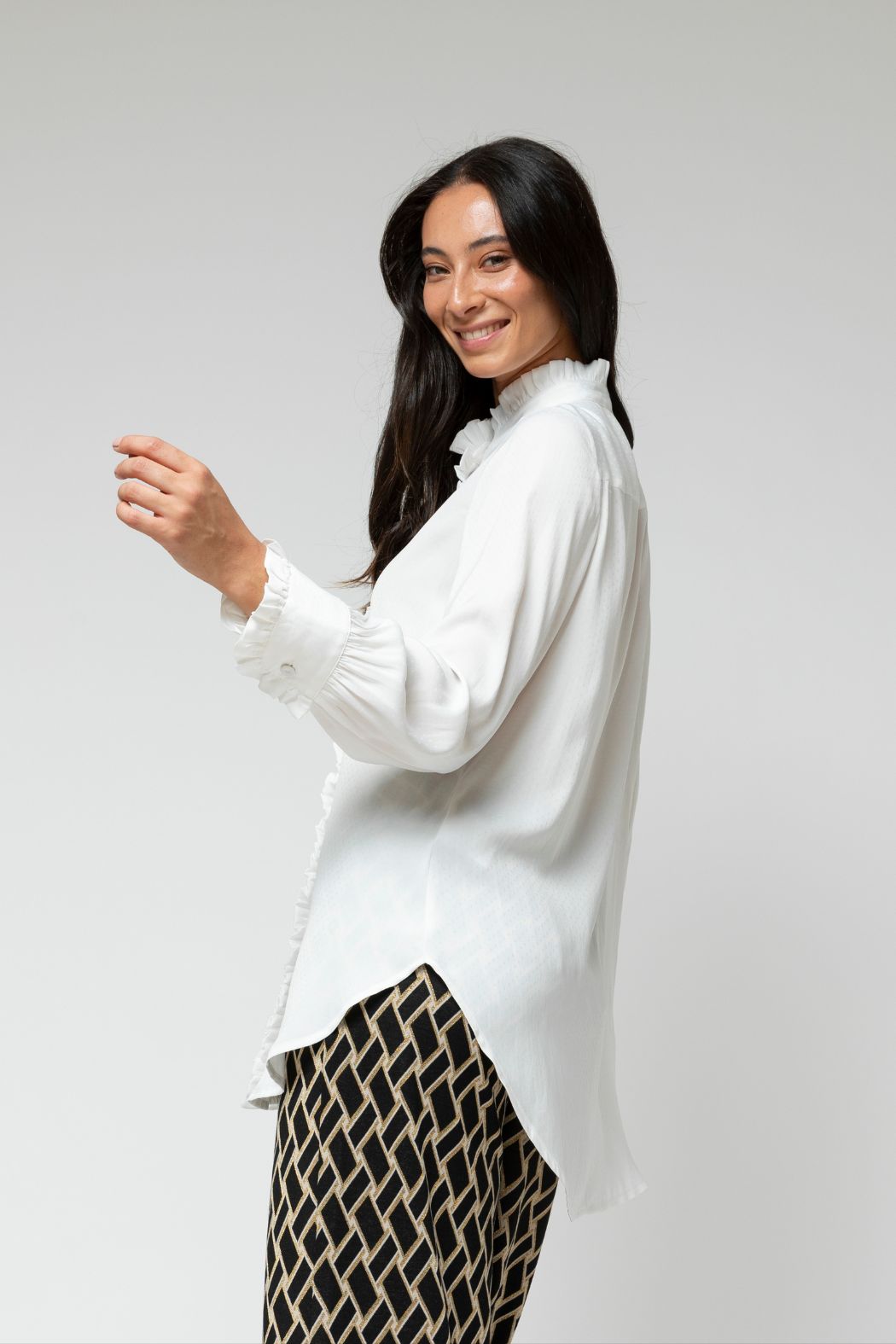 White Roma Dobby Blouse
