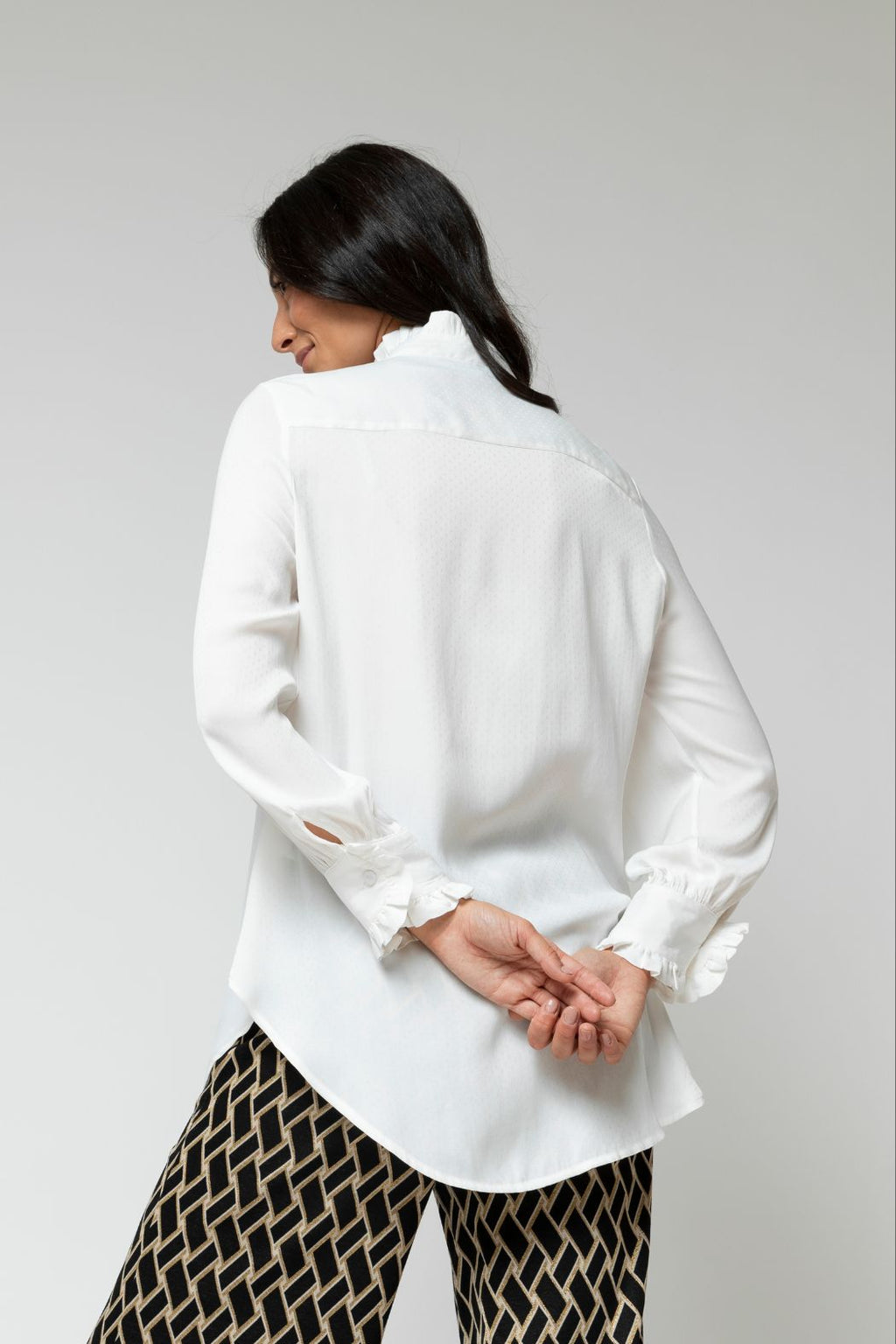 White Roma Dobby Blouse