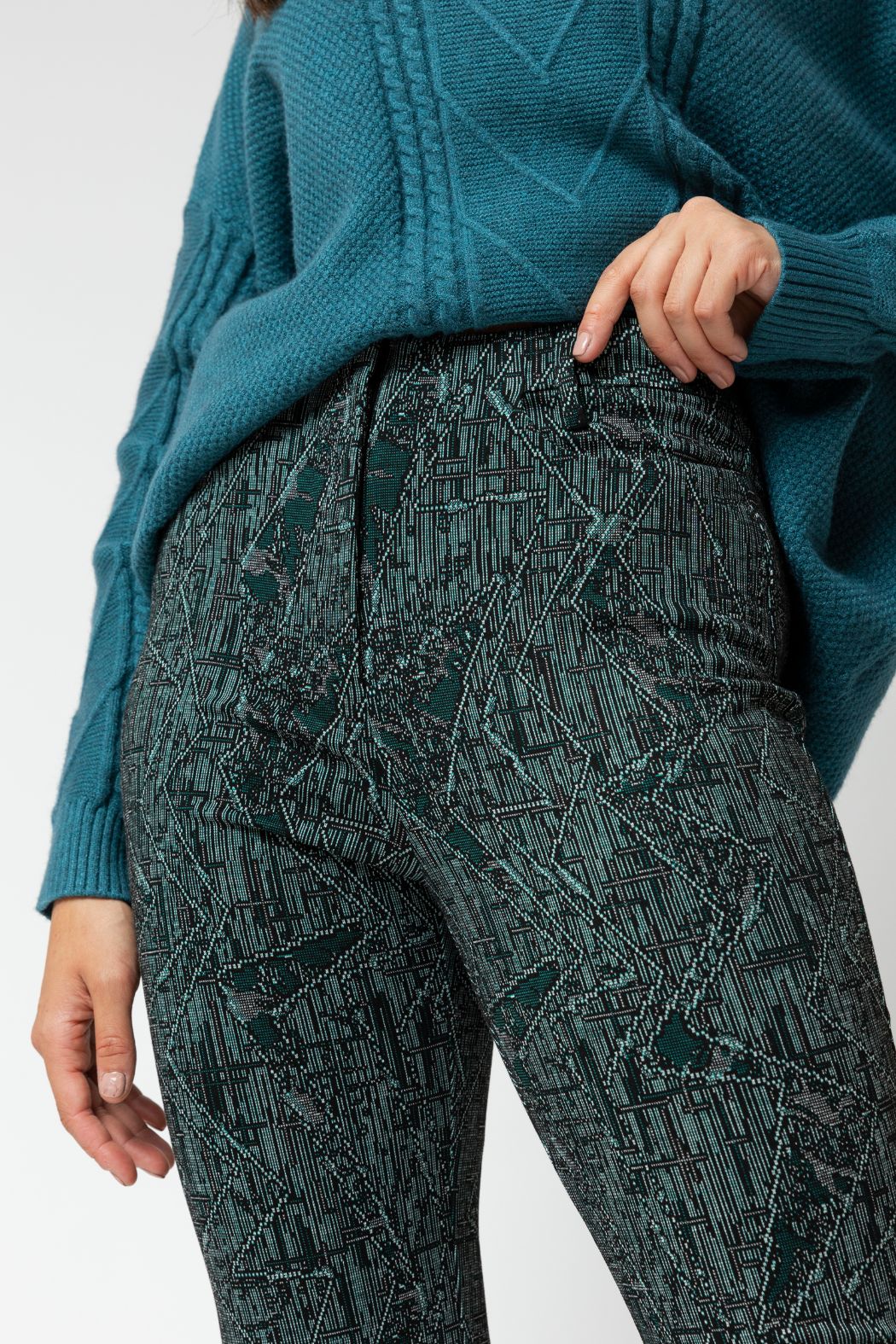 Jade Jacquard Slim Pant - Sale