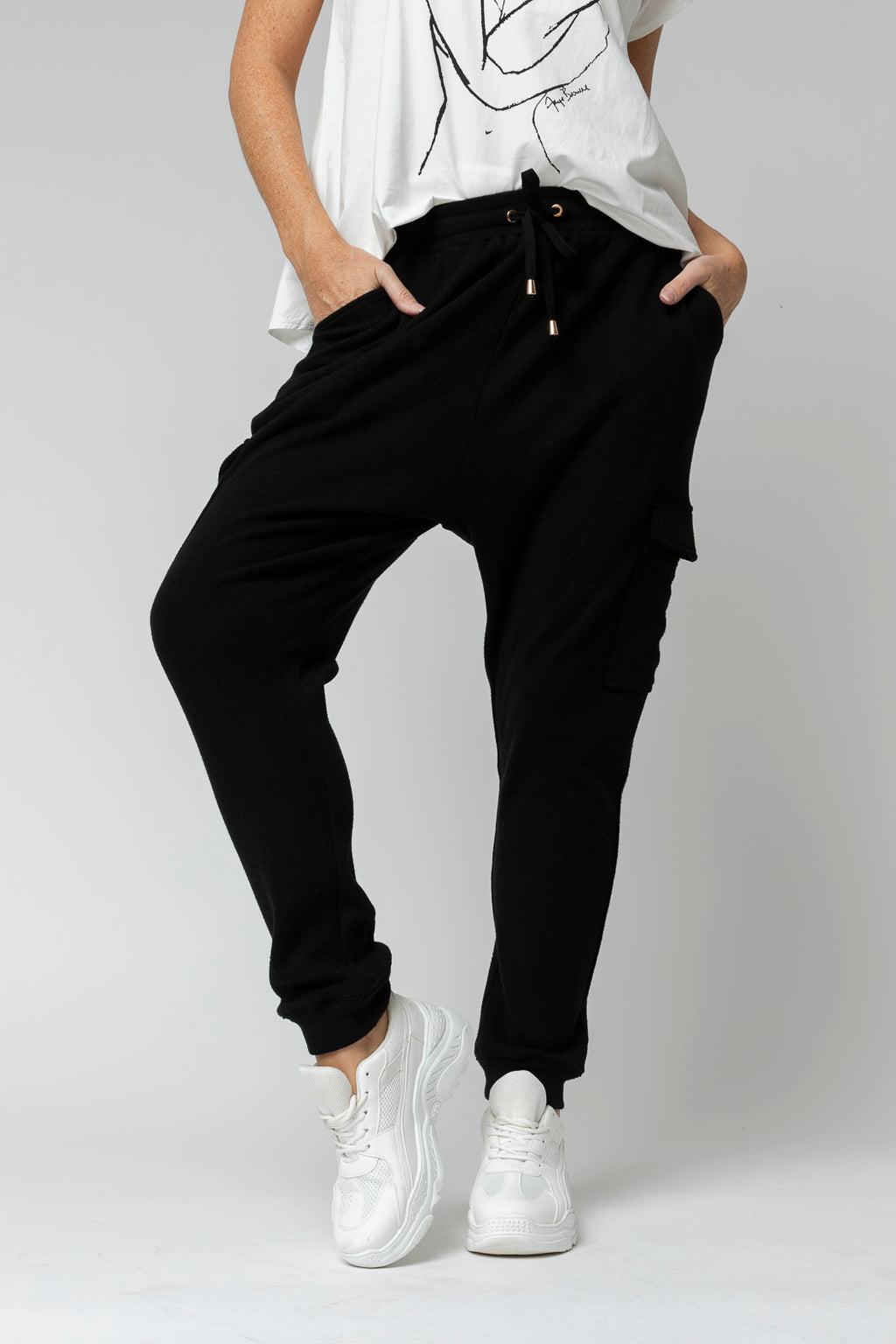 Black Cargo Lounge Pant