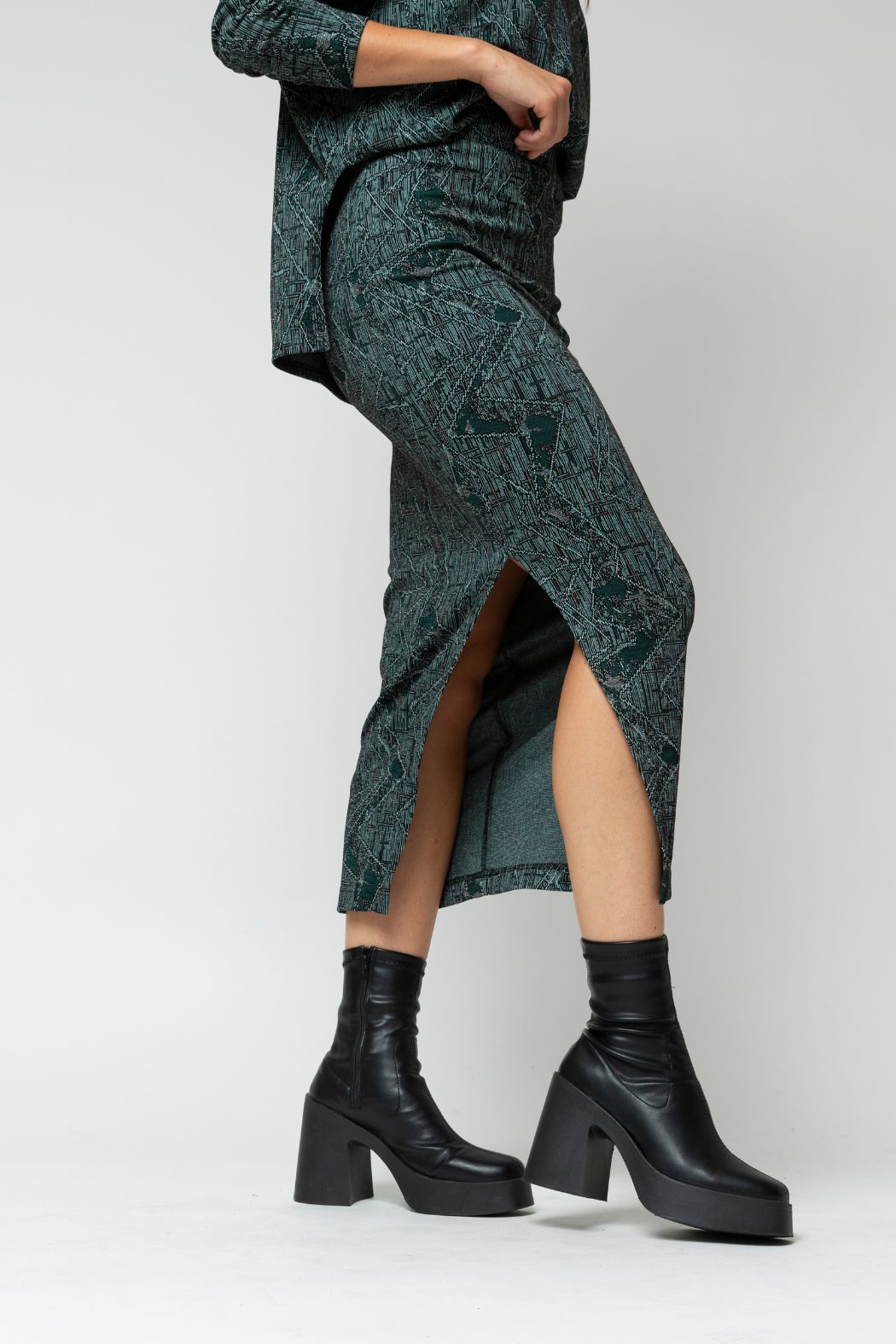 Jade Aztec Split Skirt - Final Sale