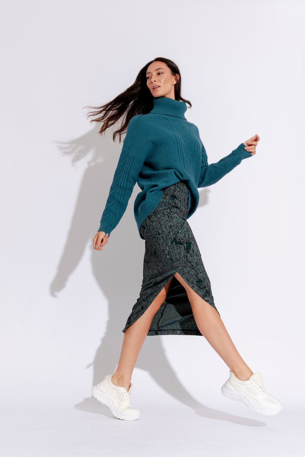 Jade Aztec Split Skirt - Final Sale