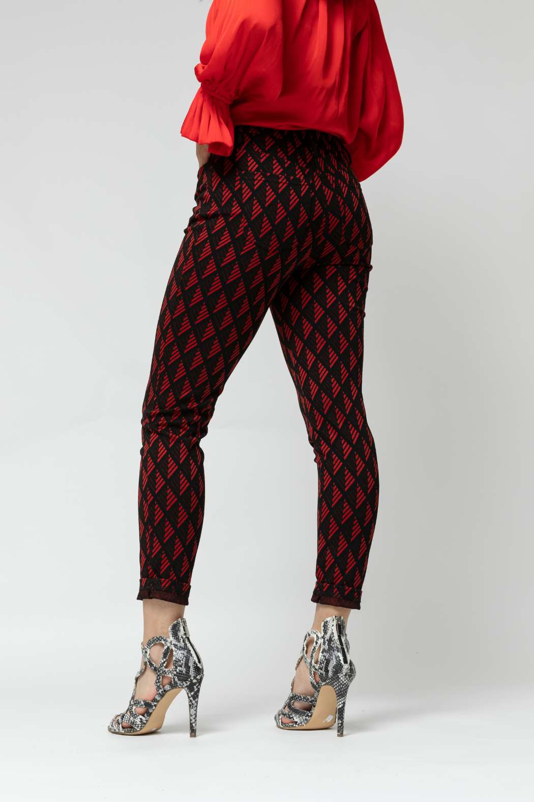 Black Red Luna Ponte Pant - Final Sale