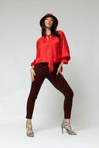 Black Red Luna Ponte Pant - Final Sale