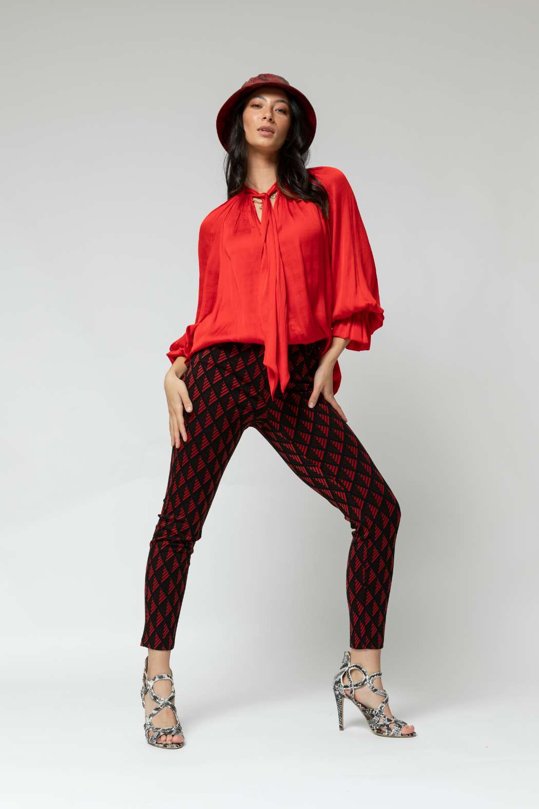 Black Red Luna Ponte Pant - Final Sale