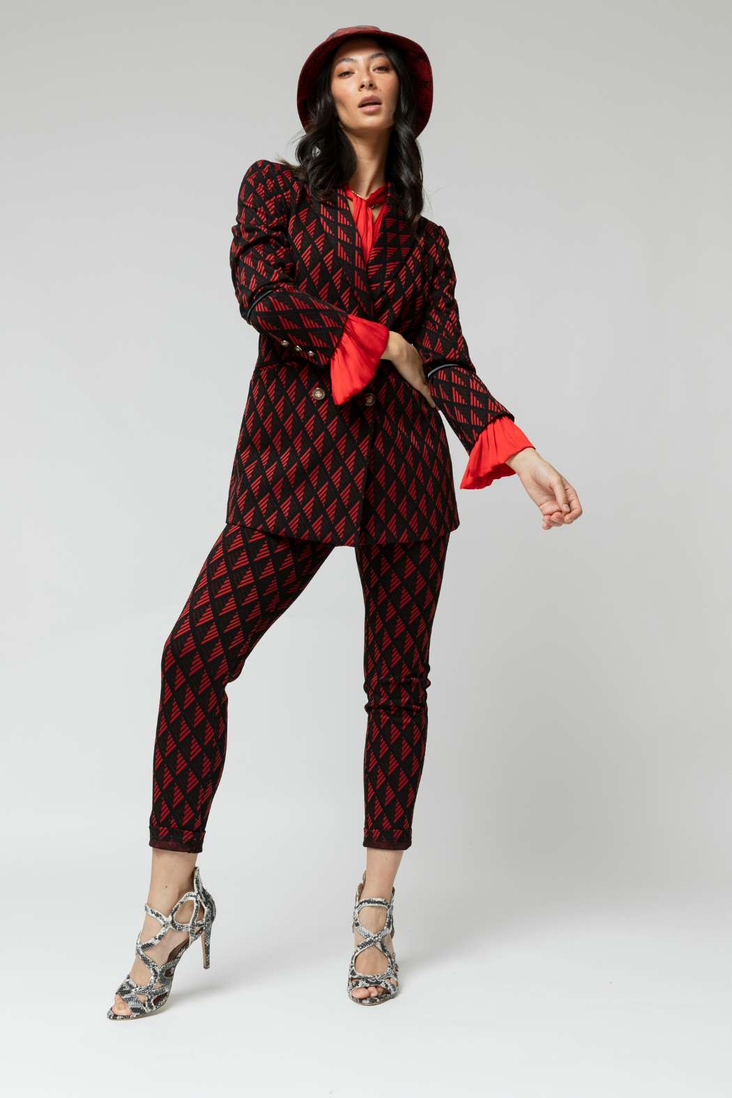 Black Red Bari Blazer