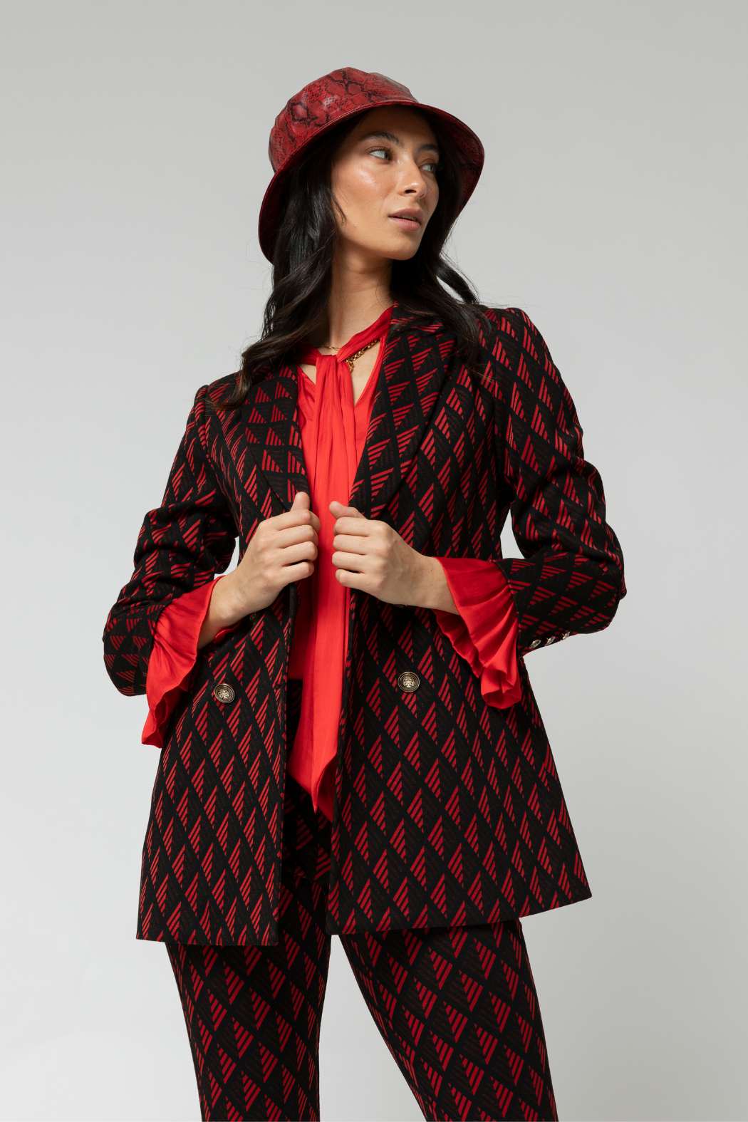 Black Red Bari Blazer