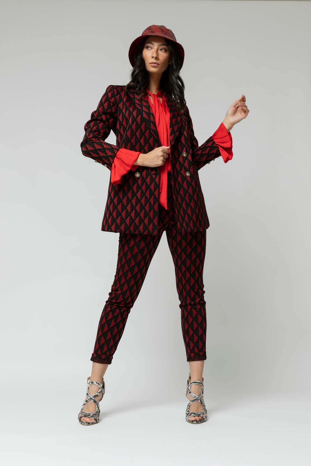 Black Red Luna Ponte Pant - Final Sale