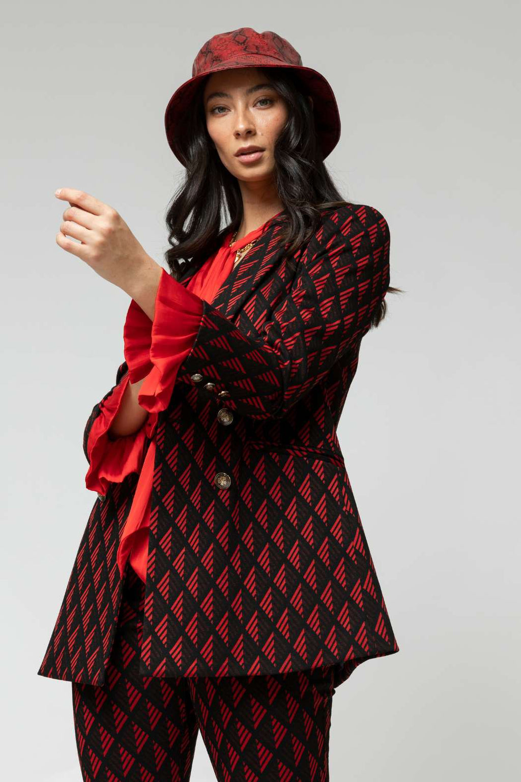 Black Red Bari Blazer