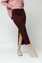 Black Red Split Skirt
