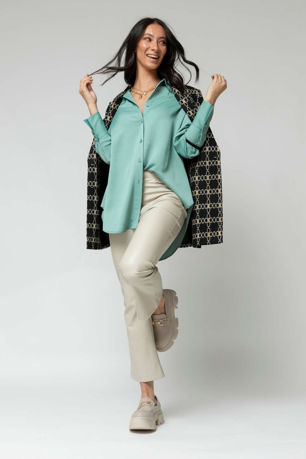 Mint Asana Silky Shirt - Sale