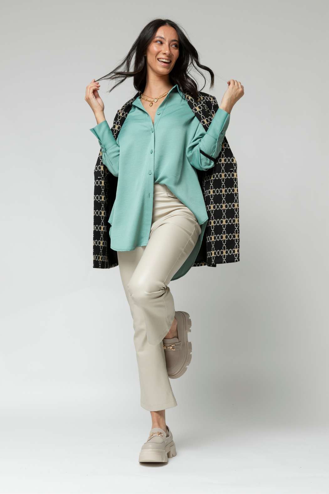 Mint Asana Silky Shirt - Sale