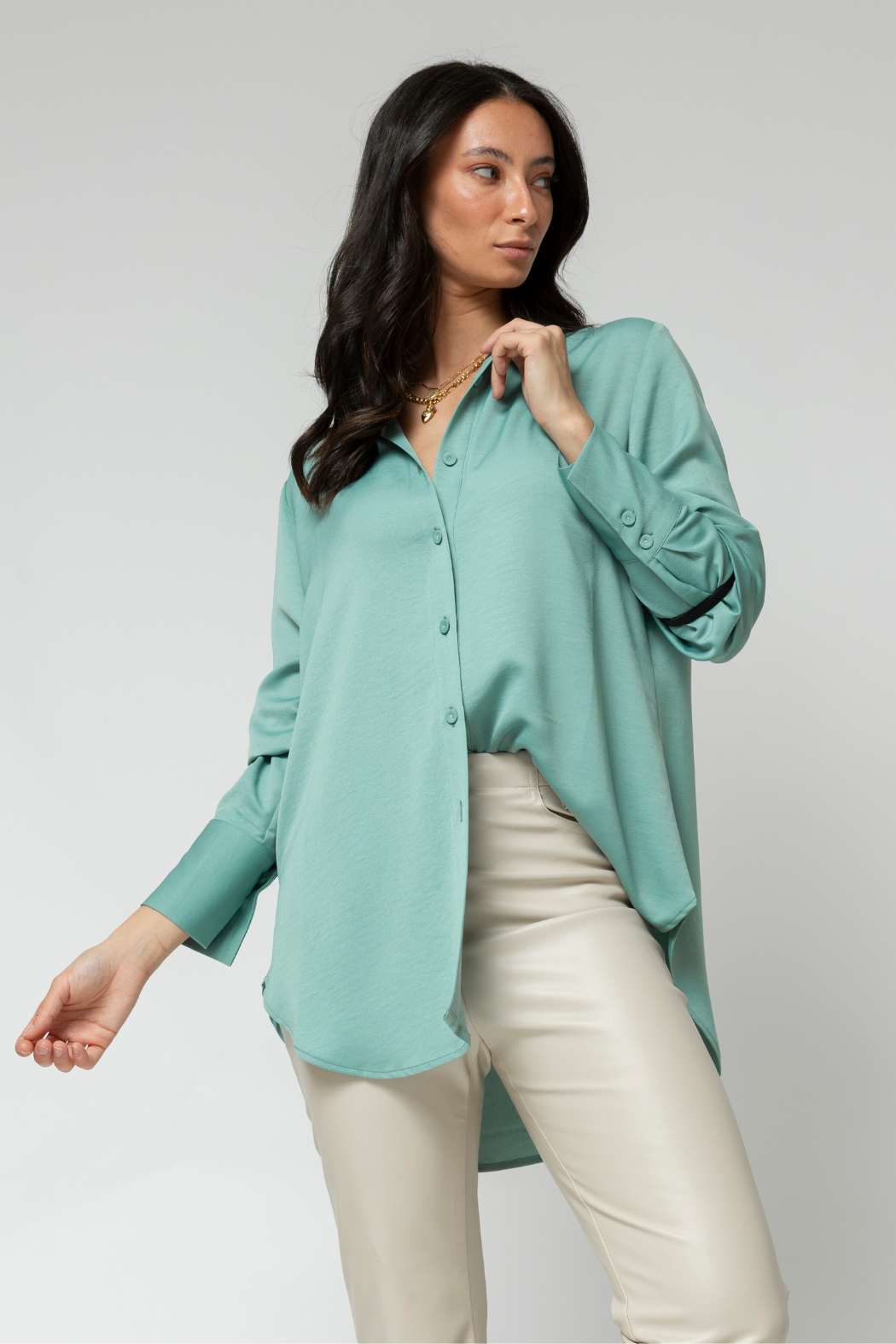 Mint Asana Silky Shirt - Sale