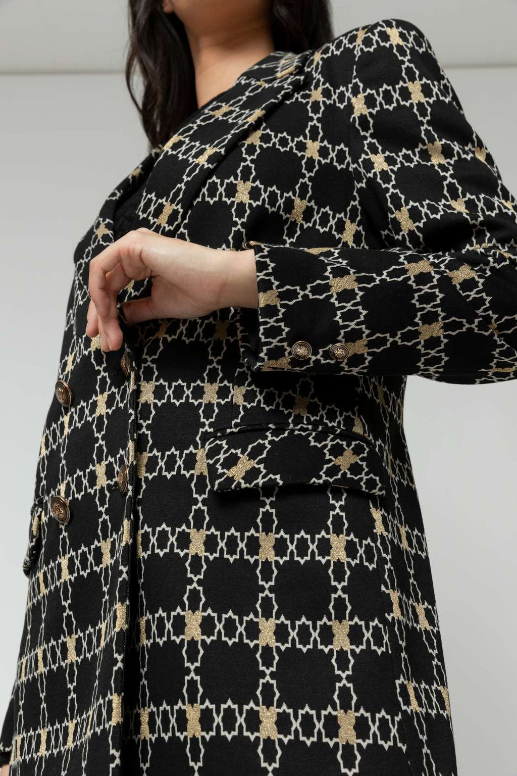 Black Gold Classic Double Breasted Blazer