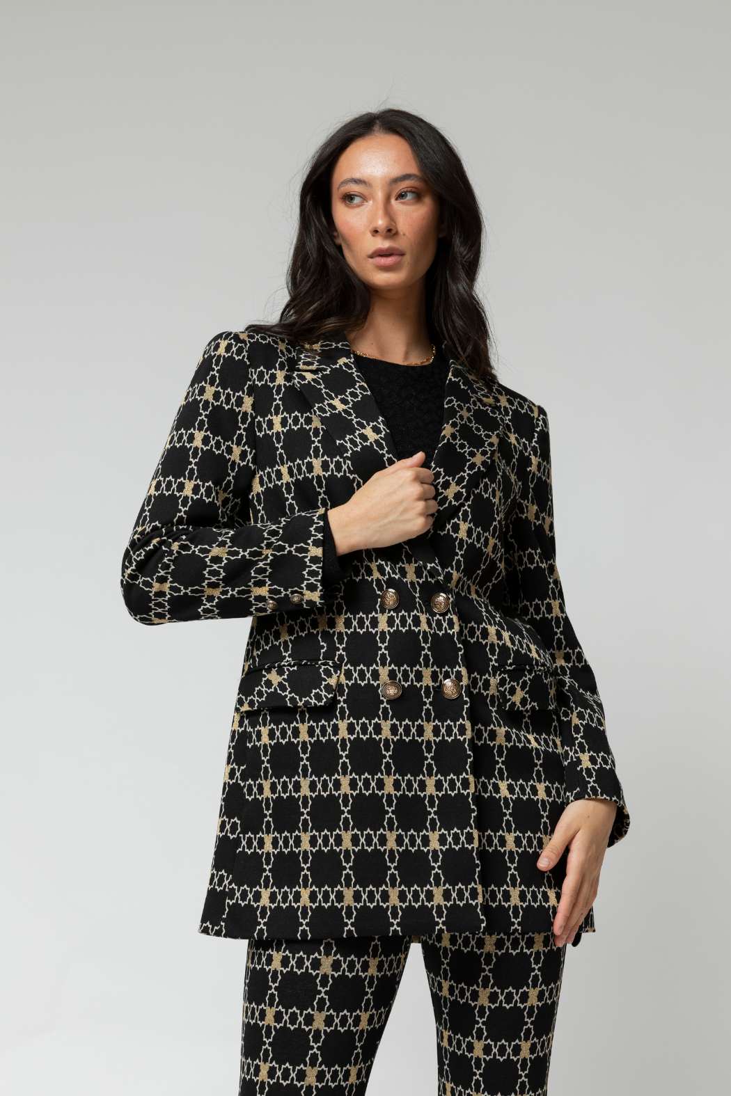 Black Gold Classic Double Breasted Blazer