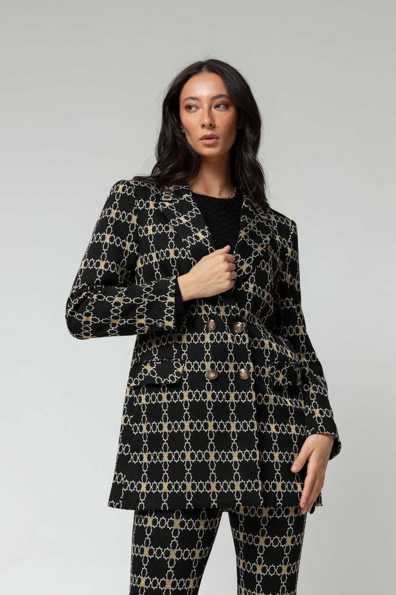 Black Gold Classic Double Breasted Blazer