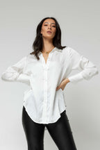 White Asana Silky Shirt - Sale