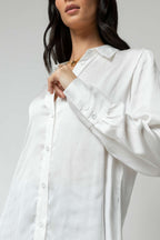 White Asana Silky Shirt - Sale
