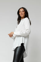 White Asana Silky Shirt - Sale