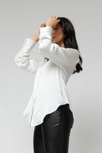 White Asana Silky Shirt - Sale