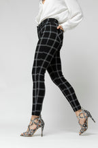 Black Check Jacquard Slim Pant- Sale
