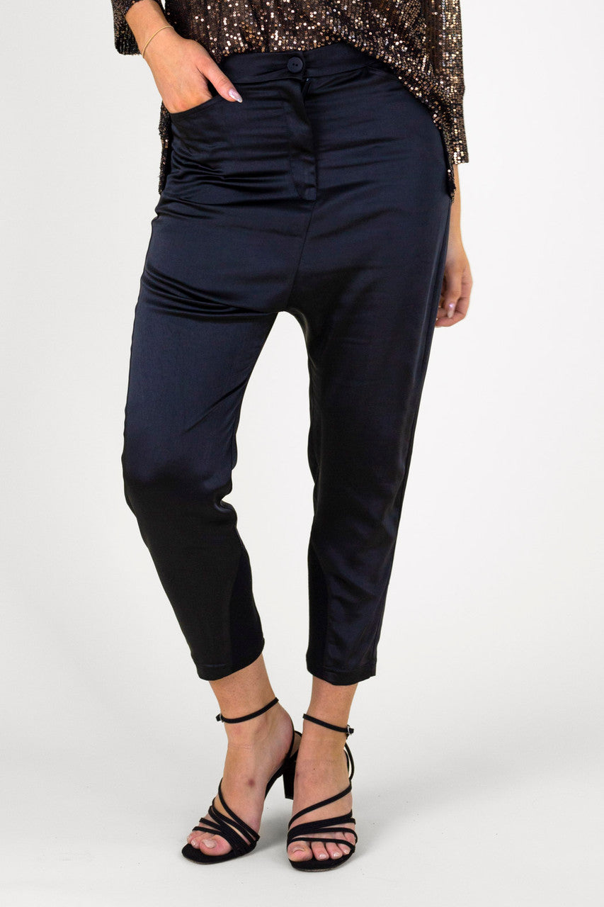 Black Satin Droppies - FINAL SALE